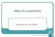 The Internet Writer’s Handbook 2/e Web Accessibility Writing for the Web