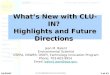 10/26/07 CLU-IN Highlights and Future Directions 1 of 41 Jean M. Balent Environmental Scientist USEPA, OSWER, OSRTI, Technology Innovation Program Phone: