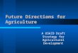 Future Directions for Agriculture A USAID Draft Strategy for Agricultural Development