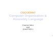 1 CS/COE0447 Computer Organization & Assembly Language Course Intro and CHAPTER 1