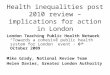 Health inequalities post 2010 review – implications for action in London London Teaching Public Health Network “Towards a cohesive public health system