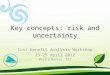 Key concepts: risk and uncertainty Cost-Benefit Analysis Workshop 23-25 April 2012 Marita Manley, GIZ