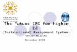 The Future IMS for Higher Ed (Instructional Management System) Lesley Blicker November 2008
