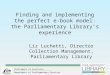 Department of Parliamentary Services Parliament of Australia Finding and implementing the perfect e-book model: the Parliamentary Library’s experience