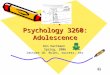 1 Psychology 3260: Adolescence Don Hartmann Spring, 2006 Lecture 1b: Rules, success, etc