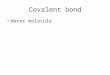 Covalent bond Water molecule. Covalent bonds Covalent bonds are found in covalent compounds, ie compounds that are formed by sharing electrons. There