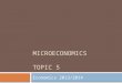 MICROECONOMICS TOPIC 5 Economics 2013/2014 TYPES OF MARKET