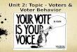 Unit 2: Topic - Voters & Voter Behavior. The Right to Vote “It is not enough that people have the right to vote…People must have the reason to vote as