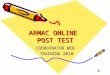 ARMAC ONLINE POST TEST COORDINATOR WEB TRAINING 2010