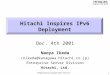 Hitachi Inspires IPv6 Deployment Dec. 4th 2001 Naoya Ikeda (nikeda@kanagawa.hitachi.co.jp) Enterprise Server Division Hitachi, Ltd. 1 All Rights Reserved,