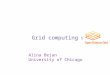 Grid computing using Alina Bejan University of Chicago
