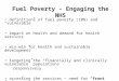 Fuel Poverty - Engaging the NHS definitions of fuel poverty (10%) and “vulnerable” impact on health and demand for health services win-win for health and