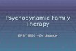 1 Psychodynamic Family Therapy EPSY 6393 -- Dr. Sparrow