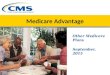 Medicare Advantage Other Medicare Plans September, 2015