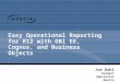 Easy Operational Reporting for R12 with OBI EE, Cognos, and Business Objects Joe Dahl Product Specialist Noetix Corporation