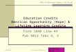 Education Credits American Opportunity (Hope) & Lifetime Learning Credits Form 1040 Line 49 Pub 4012 Tabs G, 5 LEVEL 2 TOPIC 4491-24 Education Credits