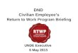 DND Civilian Employee’s Return to Work Program Briefing UNDE Executive 6 May 2013