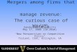 Mergers among firms that manage revenue: The curious case of hotels Luke Froeb Vanderbilt University May 17, 2008 (10:20am) “New Perspectives on Competition