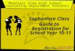 Mountain View High School Counseling Department Presents Sophomore Class Guide to Registration for School Year 10-11