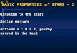 BASIC PROPERTIES of STARS - 2 Distances to the stars Stellar motions Stellar motions Sections 3.1 & 3.2, poorly Sections 3.1 & 3.2, poorly covered in the
