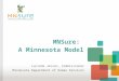 MNSure: A Minnesota Model Lucinda Jesson, Commissioner Minnesota Department of Human Services