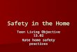 Safety in the Home Teen Living Objective 13.02 Rate home safety practices