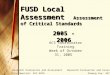 FUSD Local Assessment Assessment of Critical Standards ACS Coordinator Training Week of October 31, 2005 2005 - 2006 Research Evaluation and Assessment