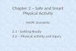 Chapter 2 – Safe and Smart Physical Activity NASPE Standards: 2.1 - Getting Ready 2.2 – Physical activity and Injury