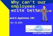 Why can’t our employees write better? Jack E. Appleman, CBC  Oct. 19, 2004
