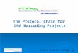 Census of Marine Life, Amsterdam – 16 May 2006 The Protocol Chain for DNA Barcoding Projects