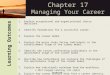 © 2011 Cengage Learning. All rights reserved. Chapter 17 Managing Your Career 1.Explain occupational and organizational choice decisions. 2.Identify foundations