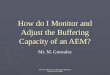 How do I Monitor and Adjust the Buffering Capacity of an AEM? Mr. M. Gonzalez How do I Monitor and Adjust the Buffering Capacity of an AEM?