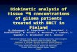 Biokinetic analysis of tissue 10 B concentrations of glioma patients treated with BNCT in Finland H. Koivunoro 1, E. Hippelänen 1, I. Auterinen 2, L. Kankaanranta