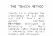 THE TEACCH METHOD Teacch is a program for individuals of all ages and skill levels with autism spectrum disorders. It was developed at University of North