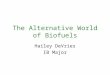 The Alternative World of Biofuels Hailey DeVries IB Major