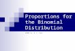 Proportions for the Binomial Distribution ©2005 Dr. B. C. Paul