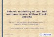 November 19, 2001 Seismic modelling of coal bed methane strata, Willow Creek, Alberta Sarah E. Richardson, Rudi Meyer, Don C. Lawton, Willem Langenberg*