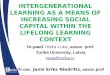 INTERGENERATIONAL LEARNING AS A MEANS OF INCREASING SOCIAL CAPITAL WITHIN THE LIFELONG LEARNING CONTEXT Dr.paed. Ineta Luka, assoc. prof. Turiba University,