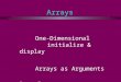 Arrays One-Dimensional initialize & display Arrays as Arguments Part I