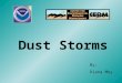Dust Storms By: Diana Moy. What is dust ? Earth, pollen or any other matter in finely powdered particles that can be blown in the air