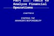 Part III: Tools to Analyze Financial Operations CHAPTER 8: STAFFING: THE MANAGER’S RESPONSIBILITY