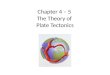 Chapter 4 – 5 The Theory of Plate Tectonics *. The Earth’s lithosphere is broken into separate sections called plates These plates move around on top