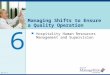 OH 9-1 Managing Shifts to Ensure a Quality Operation Hospitality Human Resources Management and Supervision 6 OH 9-1