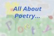 All About Poetry…. How Poets Work: Poets LOOK closer Poets play with SOUND Poets make COMPARISONS