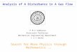 Analysis of A Disturbance in A Gas Flow P M V Subbarao Associate Professor Mechanical Engineering Department I I T Delhi Search for More Physics through