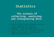 Statistics The science of collecting, analyzing, and interpreting data. The Statistical Problem Solving Process: 1.Ask a question of interest 2.Produce