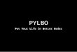 PYLBO Put Your Life in Better Order. Team Milko - developer, R & D, web application Rusko - developer (DB), sales Chris - marketing, design, finances