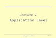 © Dr. Oualid (Walid) Ben Ali 2 - 1 Lecture 2 Application Layer