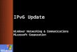 IPv6 Update Windows ® Networking & Communications Microsoft Corporation