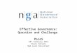 Effective Governance: Question and Challenge PaJeS 10 th February 2015 Clare Collins NGA Lead Consultant © NGA 2013 1 